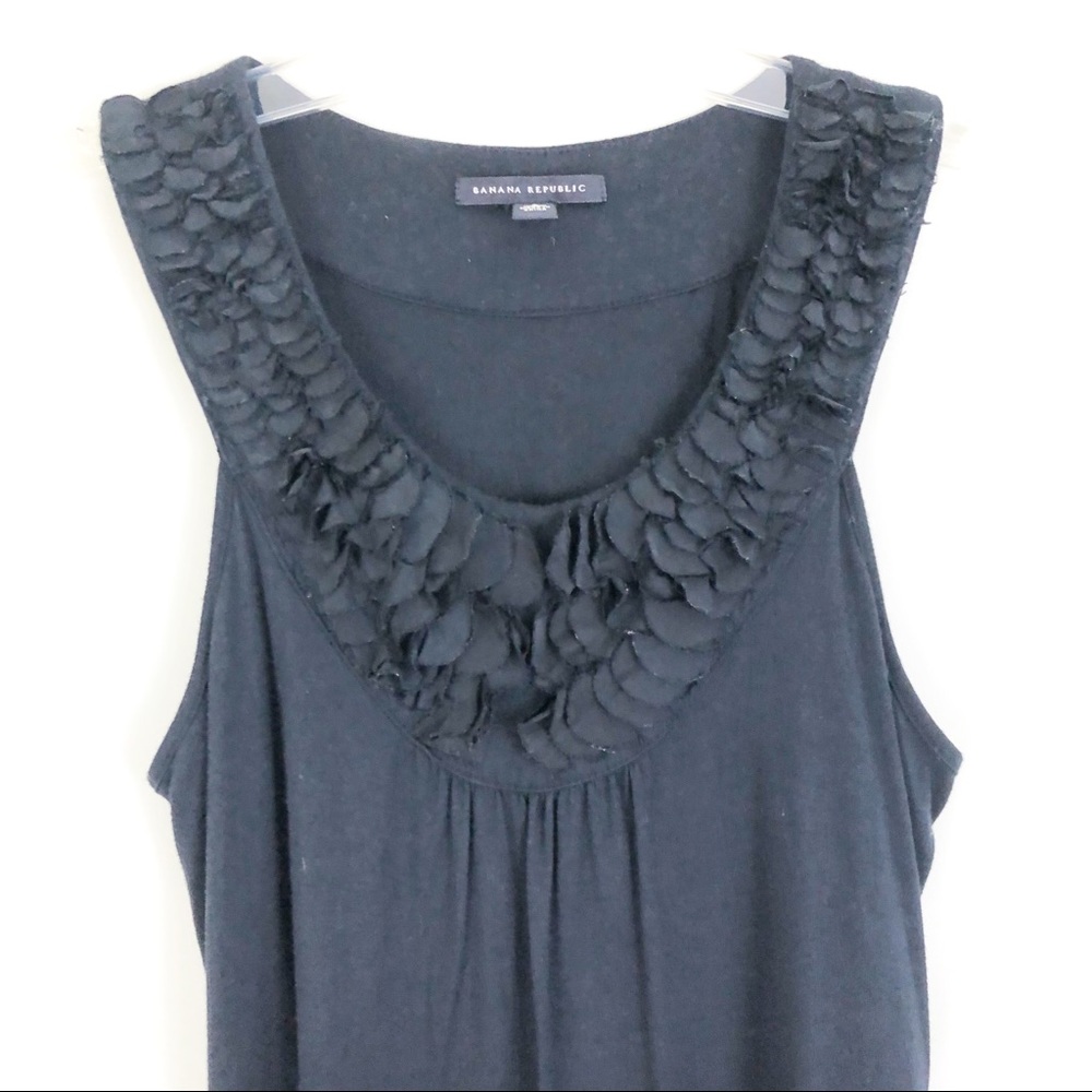 Banana Republic Black Shift Dress Ruffle Sz Small - Picture 4 of 7